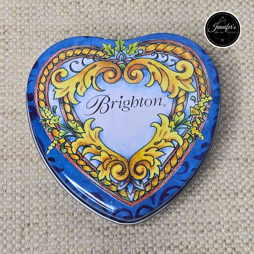 Brighton Heart Shaped Scroll Design Tin Box